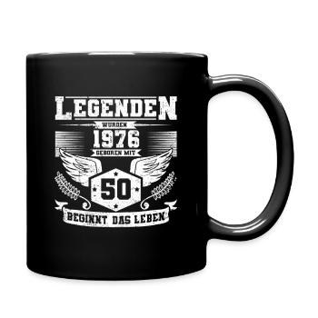 50 Geburtstag 1976 Legenden Grunge Leben beginnt - Tasse einfarbig - Schwarz - Rechts