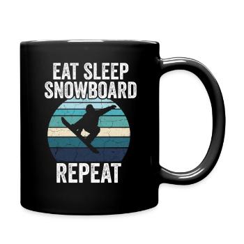 Eat Sleep Snowboard Repeat - Tasse einfarbig - Schwarz - Rechts