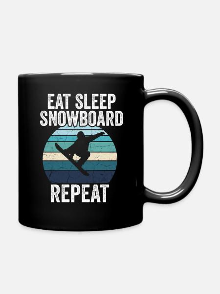 Eat Sleep Snowboard Repeat - Tasse einfarbig - Schwarz