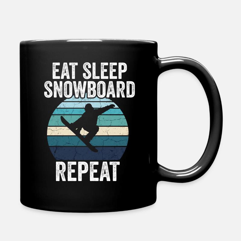 Eat Sleep Snowboard Repeat - Tasse einfarbig - Schwarz