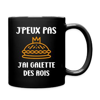 Humour galette des rois - Mug uni - noir - Droite