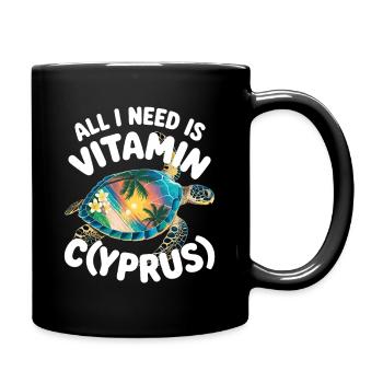 Chypre Tout ce dont j’ai besoin, c’est de vitamines Chypre Drapeau chypriote - Mug uni - noir - Droite