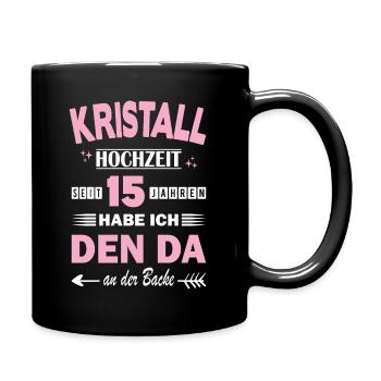 Crystal Wedding 15th Wedding Anniversary Anniversary Wife - Full Colour Mug - black - Right