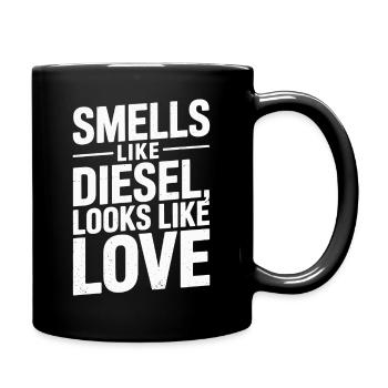 Ça sent le diesel On dirait de l’amour - Mug uni - noir - Droite