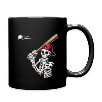 Baseball-Skelett - Tasse einfarbig - Schwarz - Rechts
