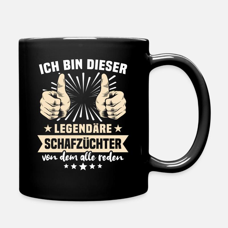Schafzüchter Sprüche - Ensfarvet krus - sort