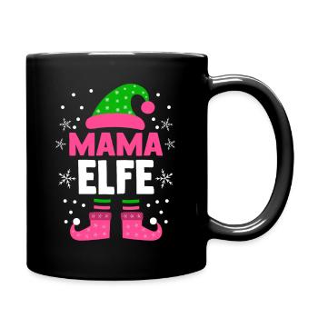 Weihnachten Familie Mutter Mama Elfe - Tasse einfarbig - Schwarz - Rechts