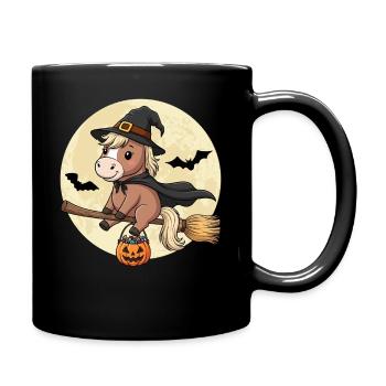 Mignonne Sorcière Cheval Poney d’Halloween - Mug uni - noir - Droite