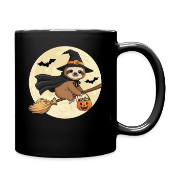 Cute Sloth Witch Halloween - Full Colour Mug - black - Right