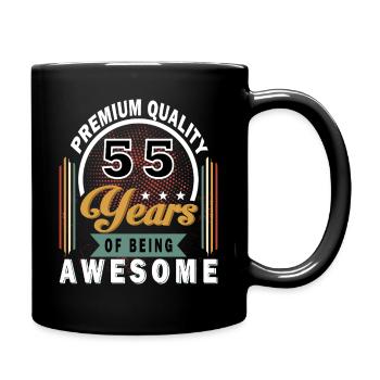 55 Jahre Großartig Badge - Tasse einfarbig - Schwarz - Rechts