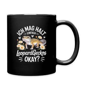 I like leopard geckos OKAY - Full Colour Mug - black - Right