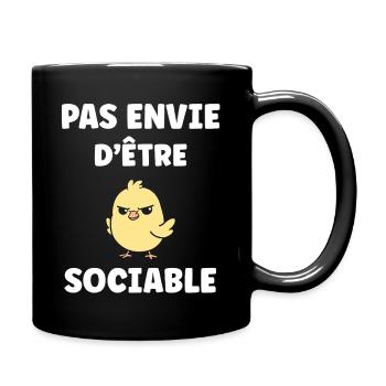 I don't want to be sociable. - Full Colour Mug - black - Right