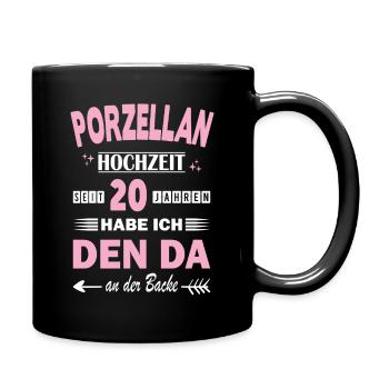 Porcelain Wedding 20th Wedding Anniversary Anniversary Marriage - Full Colour Mug - black - Right