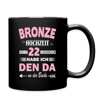 Bronze Wedding 22 Wedding Anniversary Anniversary Wife - Full Colour Mug - black - Right