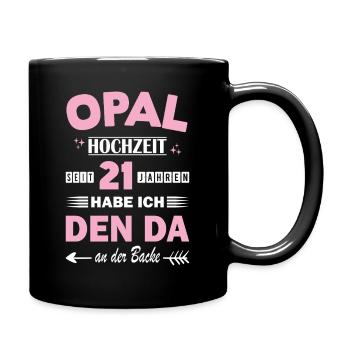 Opal Wedding 21 Wedding Anniversary Anniversary Wife - Full Colour Mug - black - Right