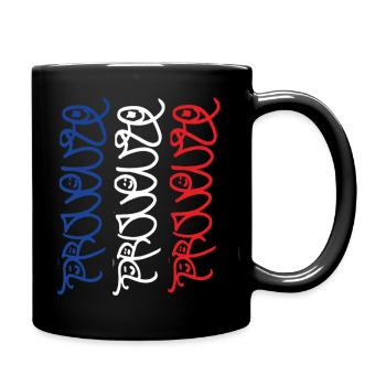 Provence Souvenir in Frankreich Farben - Tasse einfarbig - Schwarz - Rechts