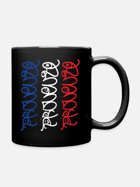 Provence Souvenir in Frankreich Farben - Tasse einfarbig - Schwarz