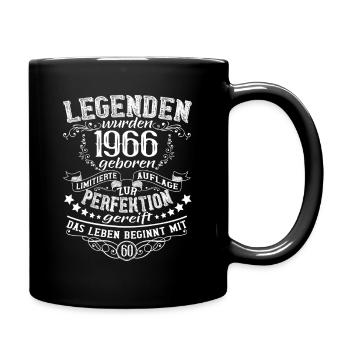 Legenden Geburtstag 1966 Vintage Retro Design - Tasse einfarbig - Schwarz - Rechts