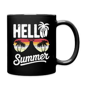 Hello Summer Retro Vintage Sunglass - Tasse einfarbig - Schwarz - Rechts