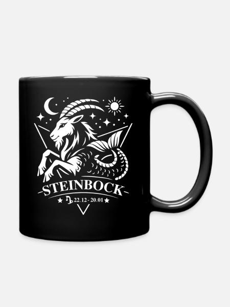 Capricorn Zodiac Sign - Full Colour Mug - black