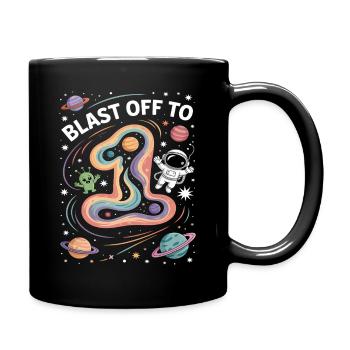 Departure into space 1st birthday children's birthday party - Full Colour Mug - black - Right