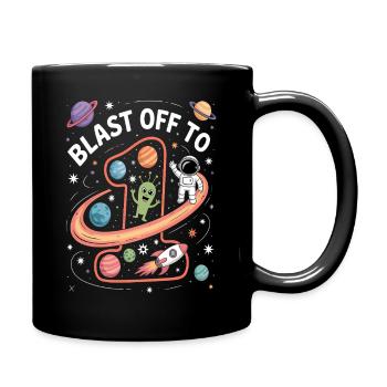 Departure into space 1st birthday children's birthday party - Full Colour Mug - black - Right