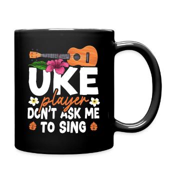 Hawaiian Ukulele Uke Uke Player - Full Colour Mug - black - Right