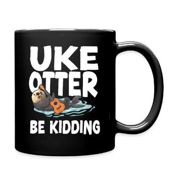 Hawaiian Ukulele Uke Otter Pun Uke - Full Colour Mug - black - Right
