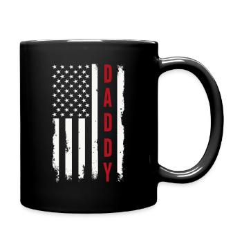 Daddy US Flag Patriotic Father America - Full Colour Mug - black - Right