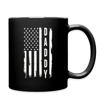 Daddy US Flag Patriotic Father America - Full Colour Mug - black - Right