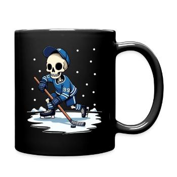 Skelett Eishockeyspieler Nummer 99 Wintersport - Tasse einfarbig - Schwarz - Rechts