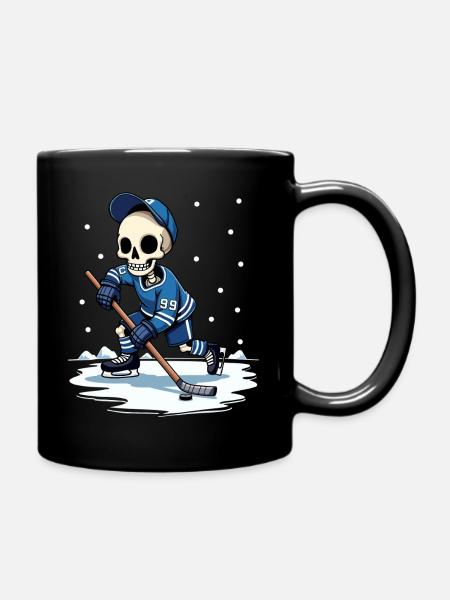 Skelett Eishockeyspieler Nummer 99 Wintersport - Tasse einfarbig - Schwarz