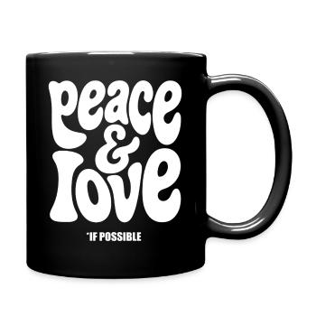PEACE LOVE #2 - let's talk - Full Colour Mug - black - Right