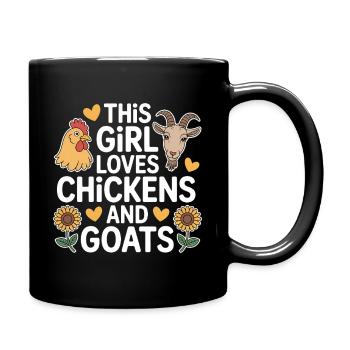 Hühner Ziegen Spruch Huhn Lustiges Hühner Geschenk - Tasse einfarbig - Schwarz - Rechts