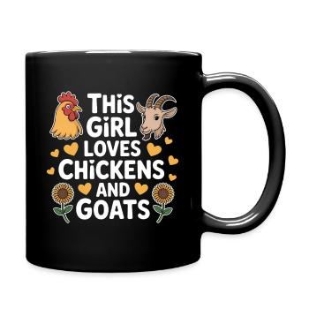 Hühner Ziegen Spruch Huhn Lustiges Hühner Geschenk - Tasse einfarbig - Schwarz - Rechts