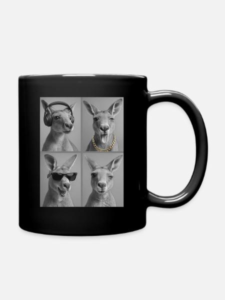 känguru - Tasse einfarbig - Schwarz