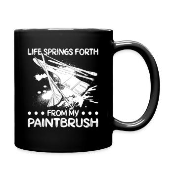 Funny Art Painter Life Springs Forth Drawing - Full Colour Mug - black - Right