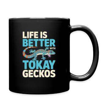 Life Is Better With Tokay Geckos - Full Colour Mug - black - Right