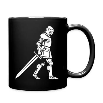 Ritter Rüstung Detailliert Mittelalter - Tasse einfarbig - Schwarz - Rechts