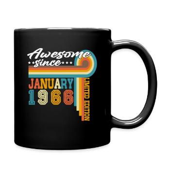 Vintage janvier 1966 Vintage Rétro Anniversaire - Mug uni - noir - Droite