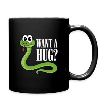 Tu veux un câlin ? Dessin animé de serpent mignon - Mug uni - noir - Droite