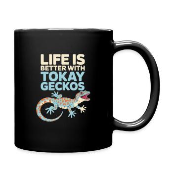 Life Is Better With Tokay Geckos - Full Colour Mug - black - Right