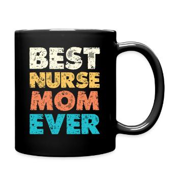 Beste Krankenschwester Mama - Tasse einfarbig - Schwarz - Rechts