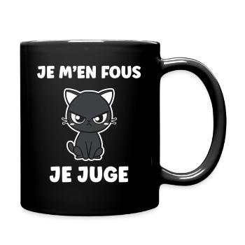 Katze nicht glücklich, ich urteile. - Tasse einfarbig - Schwarz - Rechts