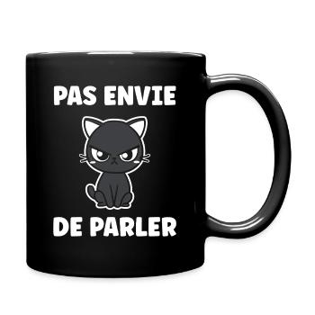 Chat grognon Pas envie de parler - Mug uni - noir - Droite