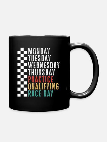 Race Week Schedule: Practice Qualifying Race - Enfärgad mugg - svart