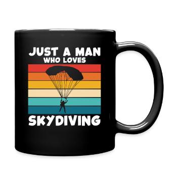 Skydiving Retro Rainbow - Full Colour Mug - black - Right