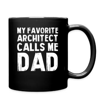 Mein Lieblingsarchitekt ist Papa - Tasse einfarbig - Schwarz - Rechts