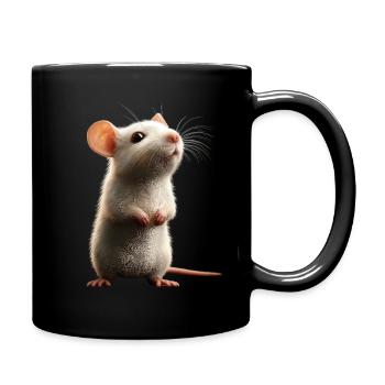 Ratte Süße Maus Nagetiere Zwergmaus Ratten Mäuse - Tasse einfarbig - Schwarz - Rechts