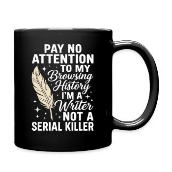 Cool Writer Author Journalist Writing Poetry - Full Colour Mug - black - Right